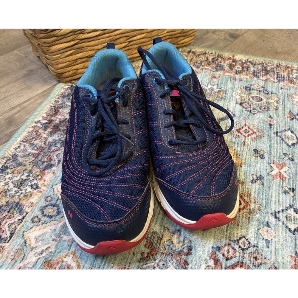 Ryka Continuum Women’s Sneakers 9 Wide Blue Pink, Athletic Walking Shoes Lace Up